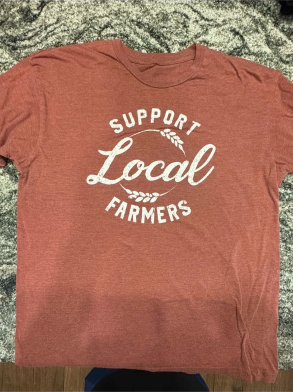 Support Local Farmers Short Sleeve Graphic Tee - Rust